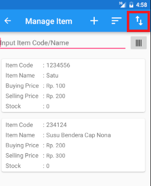 Aplikasi daftar harga barang di android